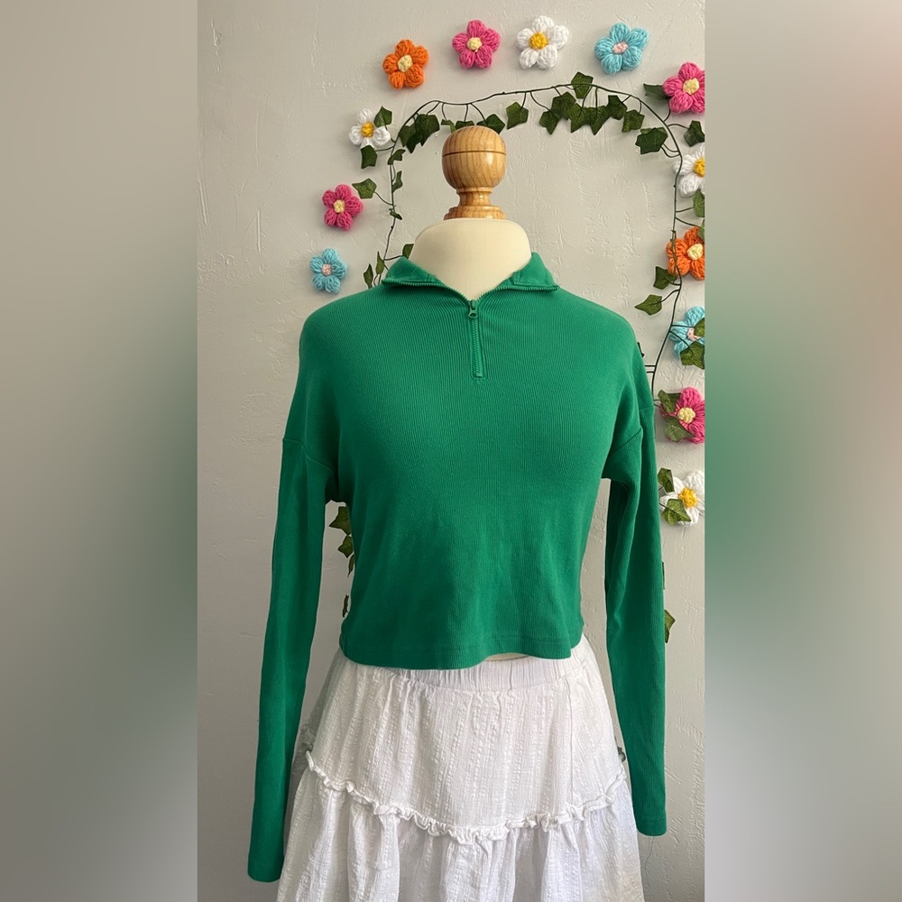 Garage Green Quarter zip long sleeve